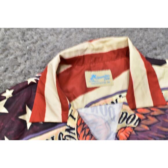 Hawaiian Shirts Men's 3XL Multicolor Polyester Short Sleeve USA Flag Eagle - Picture 5 of 6